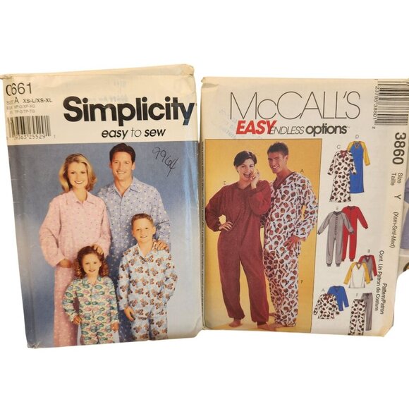 Simplicity & McCalls Sewing Pattern Lot Pajamas Robes Family Sleepwear Easy To S - Picture 10 of 13